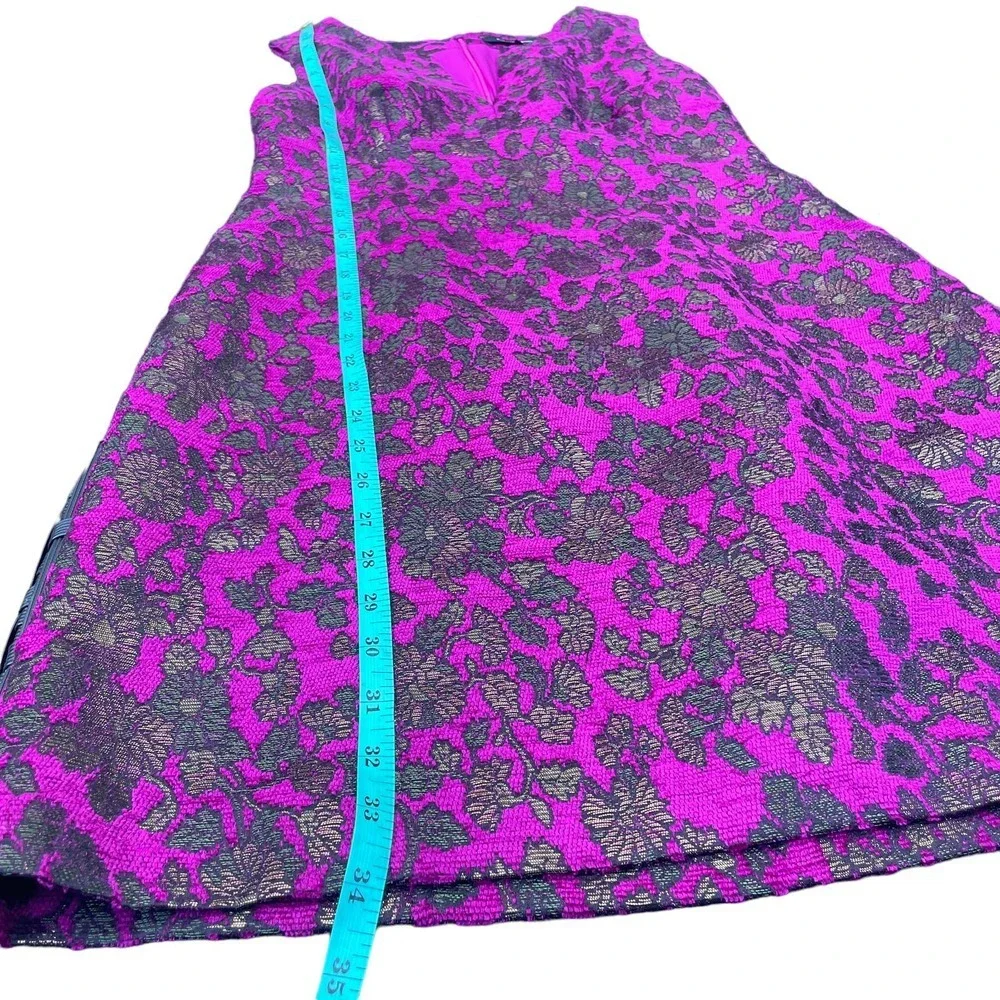 Nanette Lepore Fuchsia and Black Lace Midi Dress - Picture 10 of 15